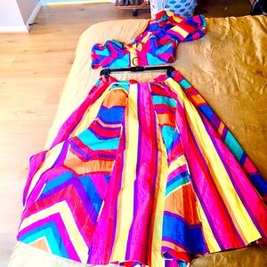 FARM Rio Colorful Chevron Dress